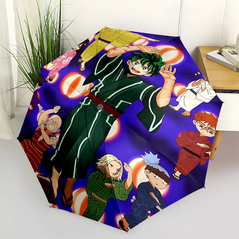 

1pc My Hero Academia Outdoor Umbrella - Automatic Opening/Closing, Portable 3-Fold Design with Katsuki Bakugo, Izuku Midoriya, Tsuyu Asui and More! Pe