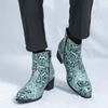 Fashion New Winter Fashion High Tops Punk Snakeskin Pattern Chelsea Ankle Boots Men's Casual Luxury Brand High-top Shoes Zapatos Hombre