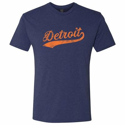 Detroit City Baseball Schriftzug - Hometown Pride Triblend T-Shirt - Vintage Marineblau