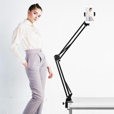 Adjustable Metal Stand Suspension Scissor Arm Bracket + Phone Holder + Ballhead Adapter for YouTube Live Video