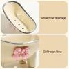 Versatile Soap Dish with Drain Holes Bow-knot Design Easy to Clean Decorative Bathtub Shaped Soap Tray for Bathroom
