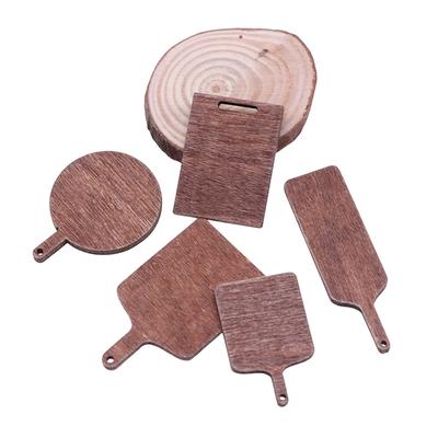 5 Stück/Set 1:12 Puppenhaus Miniatur Runde Schneidebrett Quadrat Schneidebrett Brot Dessert Bord Modell Küche Dekor Spielzeug