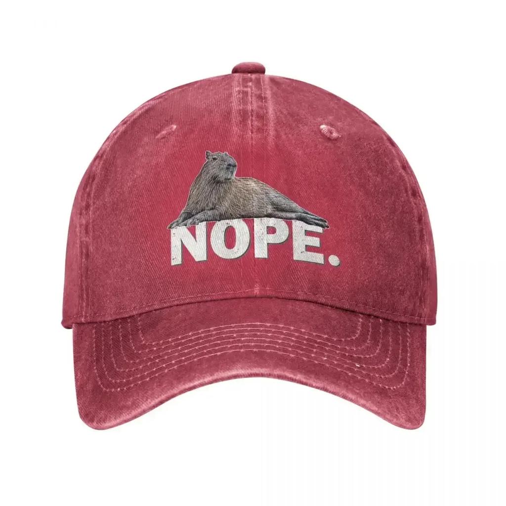 Capybaras Nope Men Women Baseball Caps Distressed Washed Hats Cap Vintage Outdoor Activities Headwear