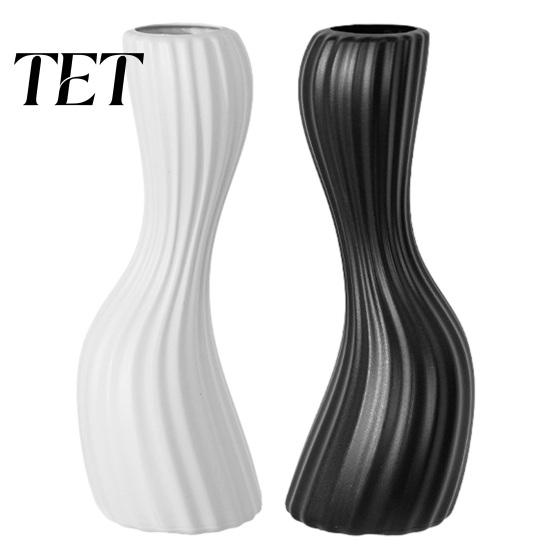 Resin Flower Vases for Home Decor Minimalist Twisted Vase, Modern Ribbed Decorative Container, Creative Vase Floral Arrangement Holder Table
