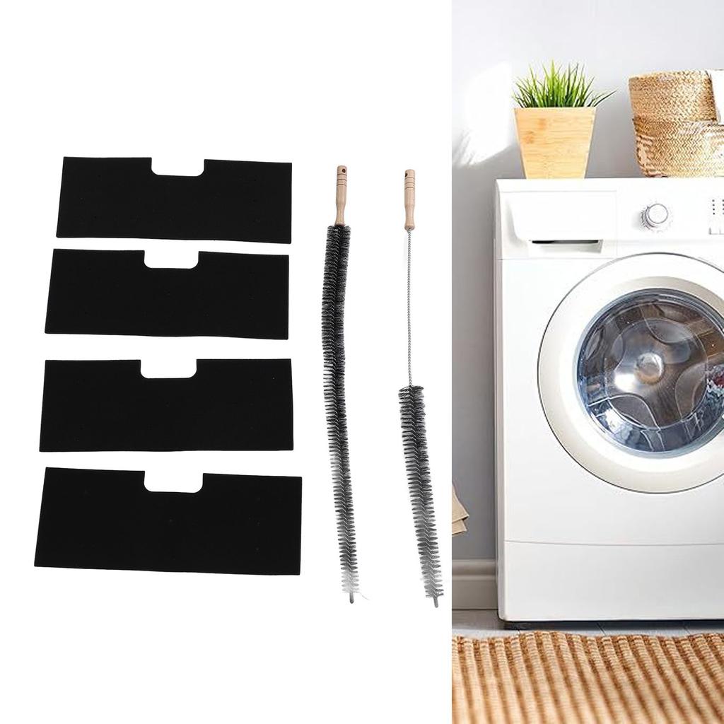 4PCS Washer Dryer Combo Lint Filters with 2 Dryer Vent Brushes Washable Reusable Washing Machine Lint Filter Replacement for WH01X35719