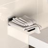 Self Adhesive Bathroom Towel Holder Toilet Towel Rack Wall Mounted Kitchen Shelf 90° Folding Towel Bar No Drill 18/25/33/43CM