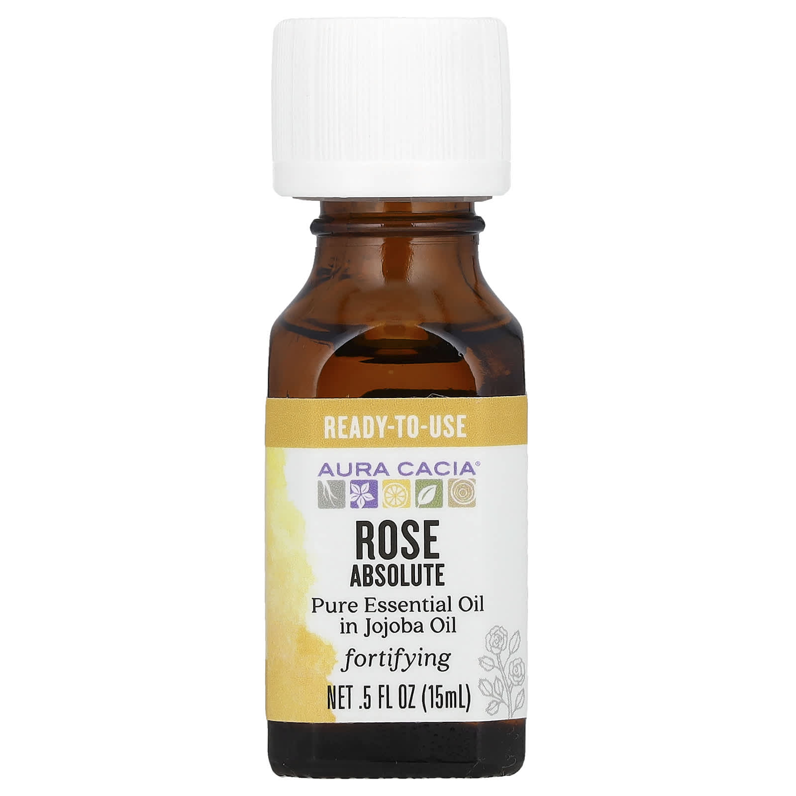 

Aura Cacia, Чистые эфирные масла, масло жожоба, абсолют розы, 0,5 жидких унций (15 мл)