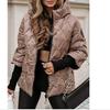 2025 New Fashionable Hooded Loose Long Sleeved Patchwork Cotton Jacket for Women