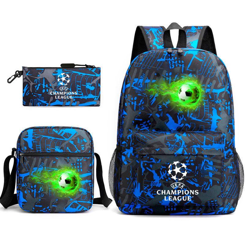 Sports Football Team Print Youth Primary and Secondary School Students C Luo Schoolbag Men and Women Leisure Travel Backpack CR7