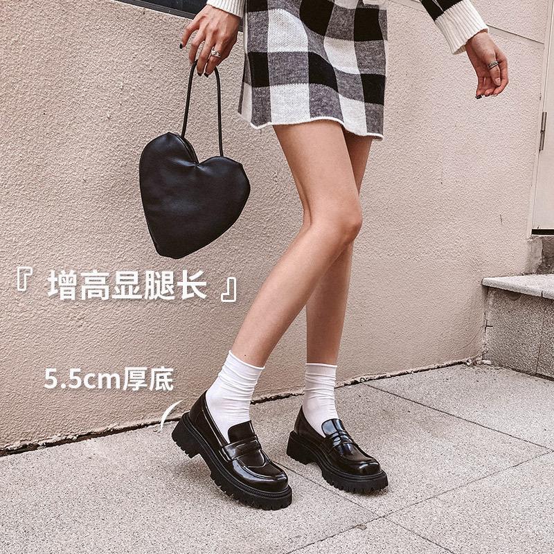 Whole Cowhide~ Small Leather Shoes Women's 2025 Spring and Autumn British Style Casual Single Shoes One Pedal Platform Loafers Versatile