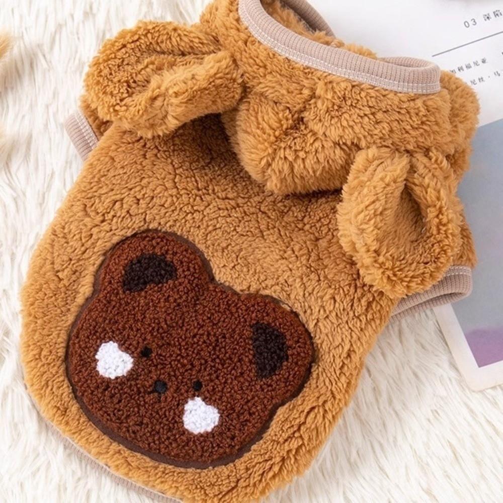 Fleece-lined Dog Warm Clothes Windproof Plush Dogs Coat Fashion Dog Hiking Jacket  Cat