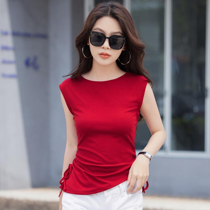 Women's Summer New Design Sense Small Show Thin Cotton Halter Vest Sleeveless Top