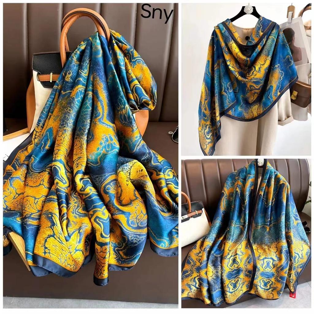 New silk scarf female fashion thin section temperament sunscreen sarong beach towel scarf scarf sarong