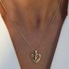 A-Z English Letter Initial Necklace 18K Gold Plated  Necklace Micro Setting Zircon Heart Necklace for Women