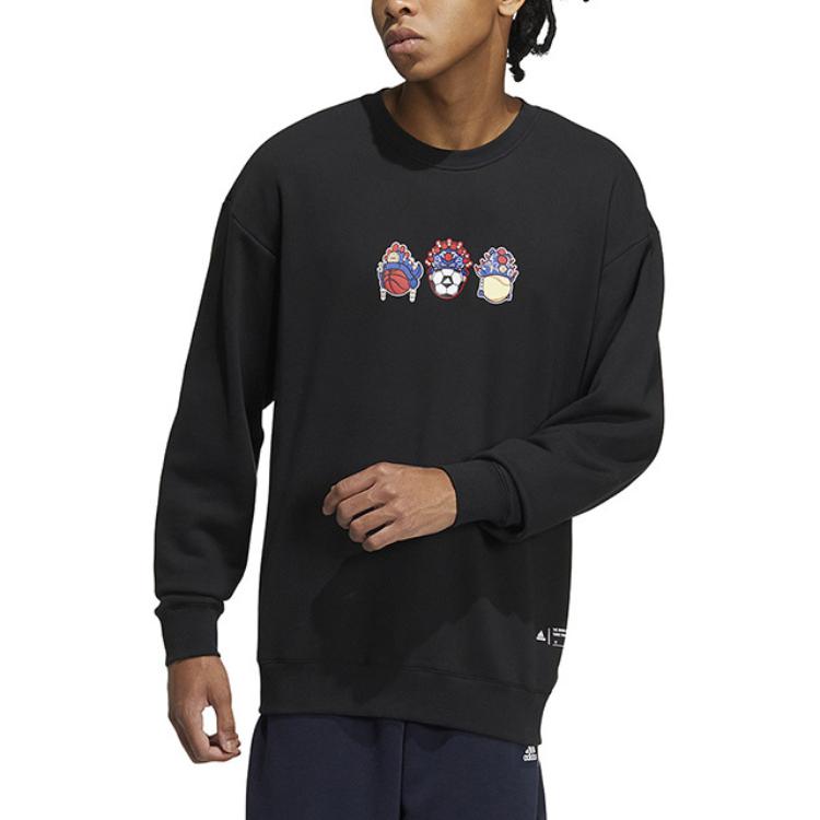 Adidas Sweatshirts Unisex Black Crew Neck Moderate Regular IB2777