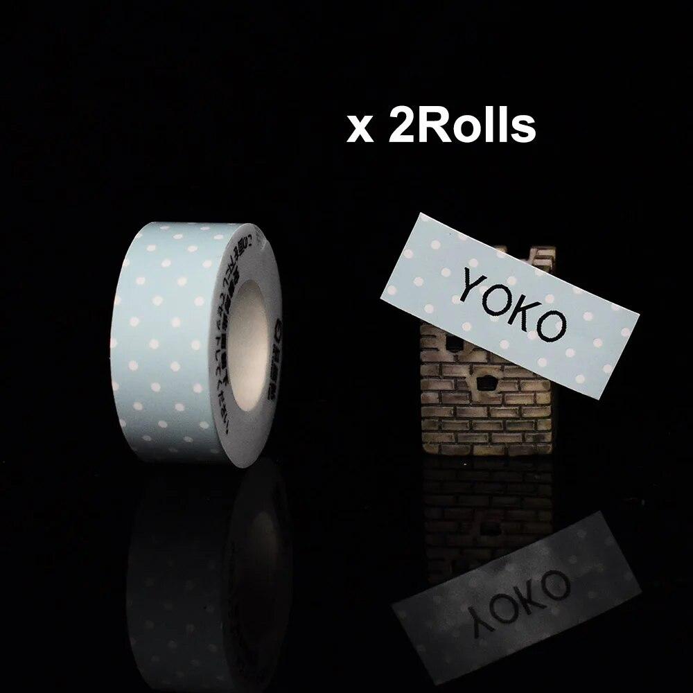 

2 рулона, 15 мм * 4 м, милые наклейки, совместимые с KingJim LR5C MP20 LR-RK1C MP365 GL1 TEPRA Lite, наклейки для принтера этикеток, ленты для этикеток Blue dot EQT017