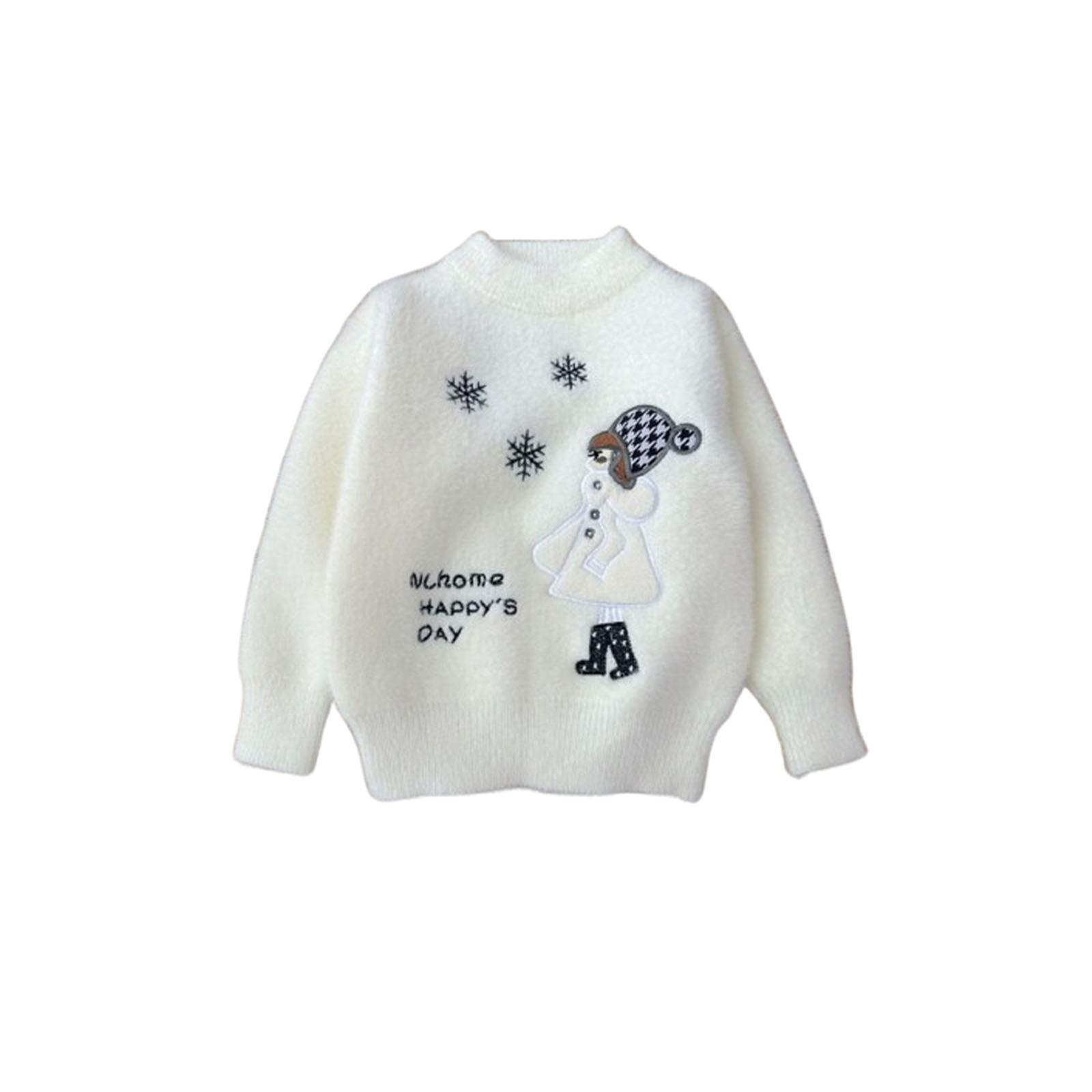 

Осенне-зимние детские свитера, пуловеры, топы для девочек, трикотажные топы с круглым вырезом 160 белый