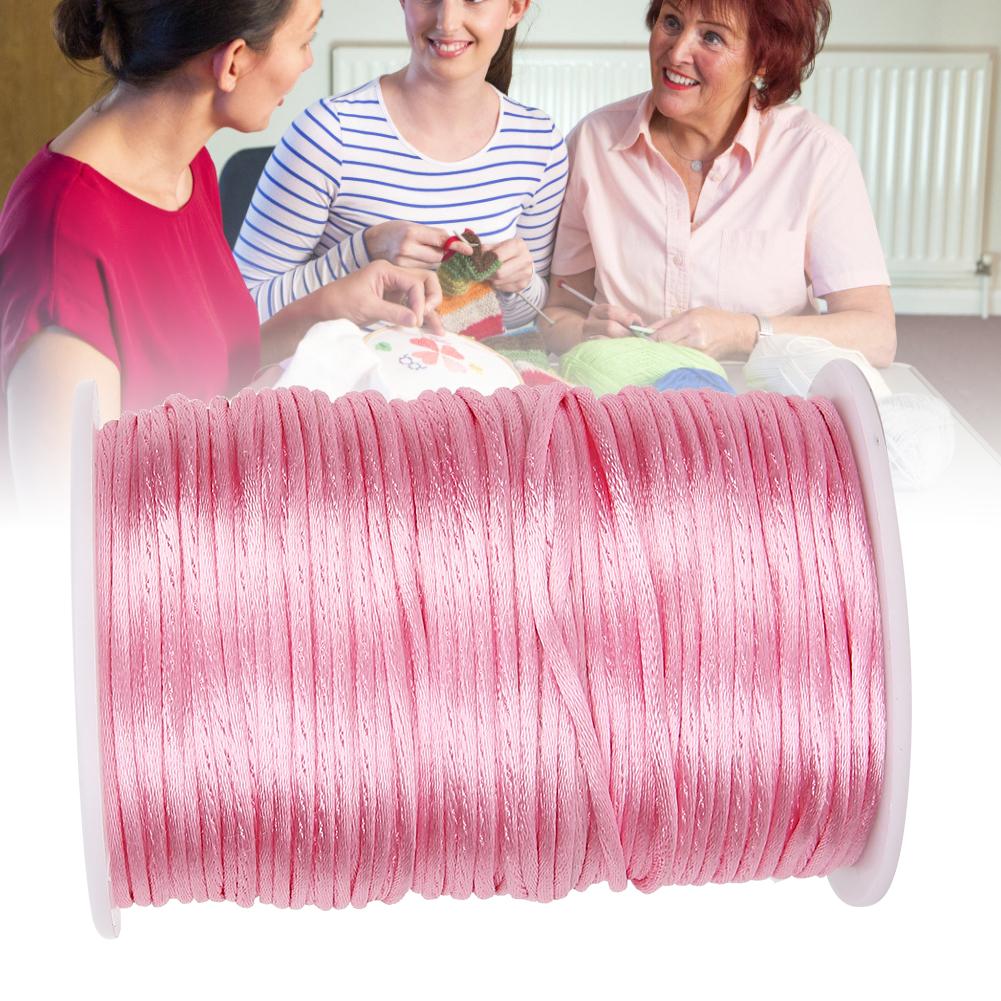 6.5cm Naylon Örgülü Saten Kordon Çin Düğümleme Takı Yapımı DIY Kordonlar El Sanatları Dekorasyonu Pembe