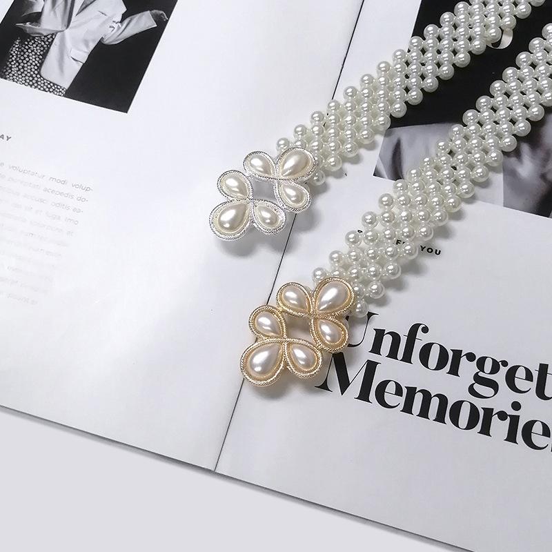 Pearl Elastic Belt Simple And Elegant With Skirt Dress Elastic Women Slim Slim And Thin Chain