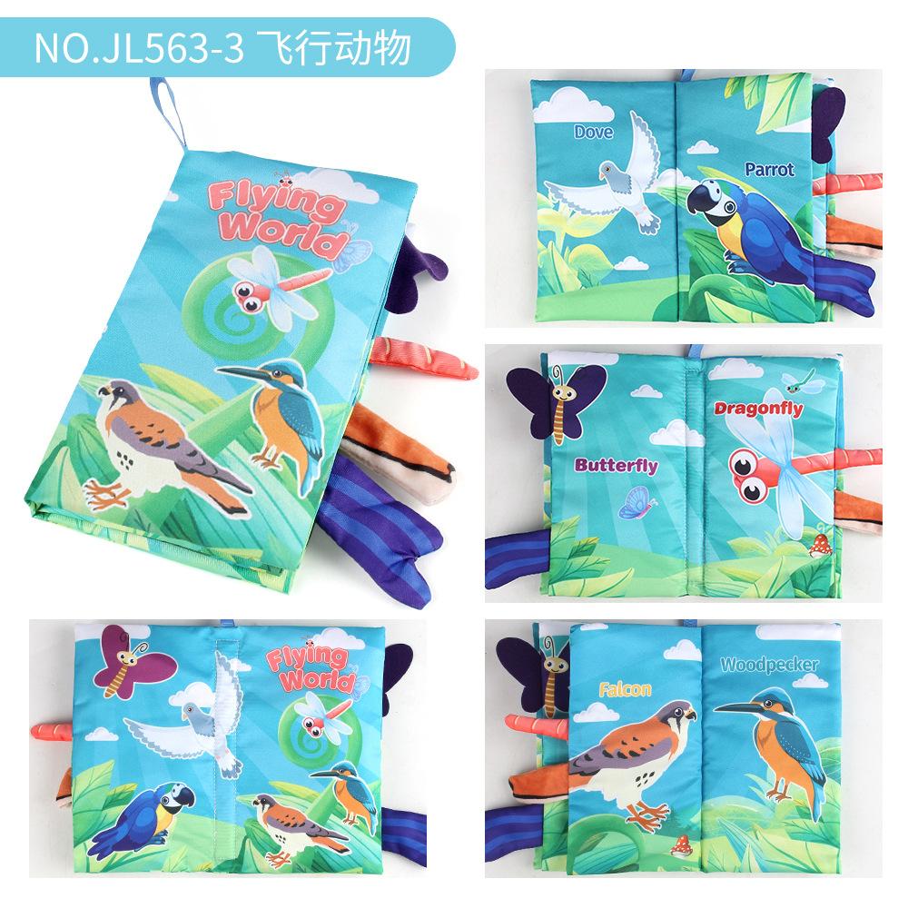 Baby Baby Sea, Land And Air Tail Cloth Book, Chinese And English Ocean Forest Flying Animal Palm Book Early Education Toy