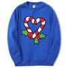 Christmas Hoodies Candy Cane Heart Hip Hop Fleece Round