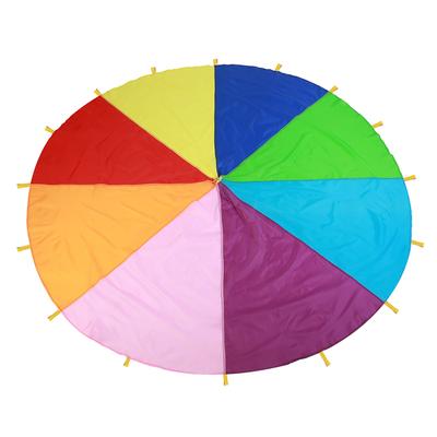Les enfants jouent au parachute arc-en-ciel multicolore, jeu d'extérieur pour enfants, exercice de développement (3,6 m)