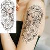 1 Sheet Girls With Flowers Holy Mother Temporary Tattoos For Women Body Art, Long Lasting Waterproof Temp Fake Tattoo Stickers
