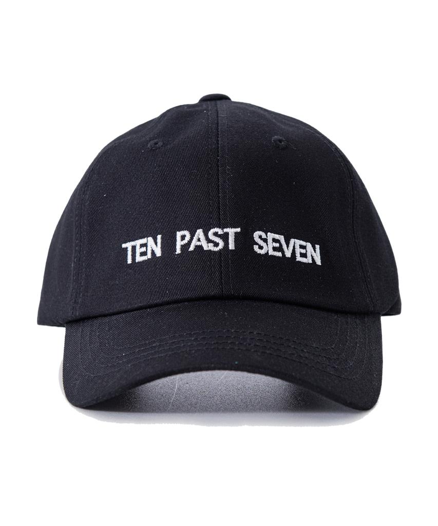 TEN PAST SEVEN Unstructured Logo Cap - Black
