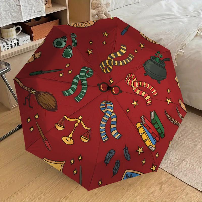 1PC Harry Potter Hogwarts Houses Umbrella-8-Rib Reinforced, Automatic Open, Lightweight & Durable, Cute Fashion Accessory for Outdoor, D2691
