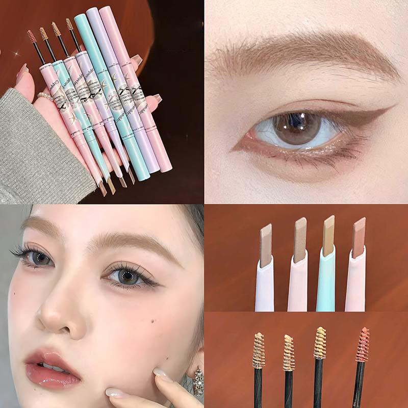 Cappuvini 3D Eyebrow Dye Cream Gray Brown Double Head Eyebrow Pencil Long Lasting Waterproof Eye Brow Pen Tint Mascara Enhance