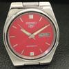 GENUINE VINTAGE SEIKO 5 AUTOMATIC JAPAN 7009A MENS RED DIAL WATCH a701400-5 R206a-a701400
