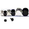 Round Titanium Steel Stud Earrings/European and American Style Men's Black Hip-hop Rock Titanium Steel Earrings Dumbbell Earrings [2076]