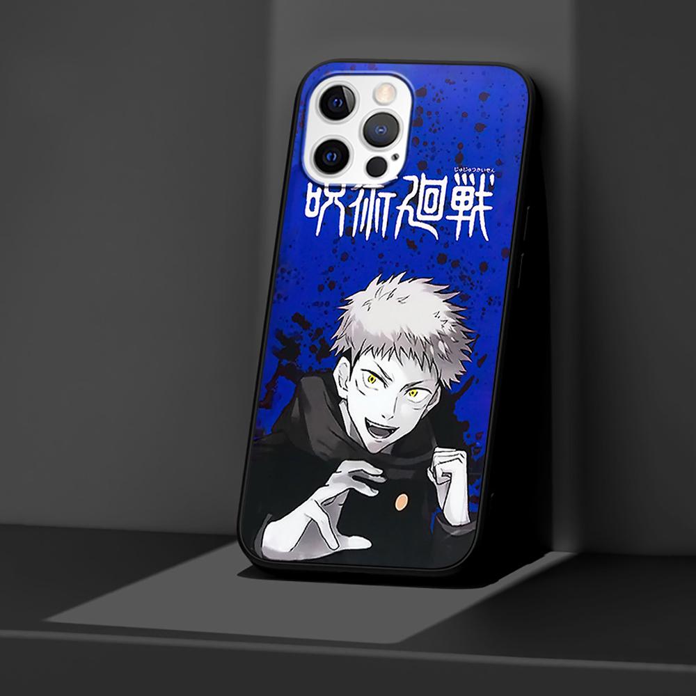 Anime Jujutsu Kaisen Case for iPhone 14 11 13 Pro Max 12 Mini XR 7 8 Plus SE 2020 XS 6 6S + Coque Black Soft Phone Bag Cover
