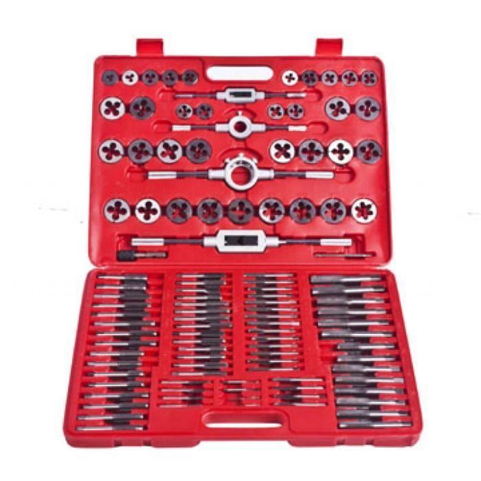 Ensemble de tarauds et filières - VIDAXL - 111 pcs - Acier au carbone - Mallette de transport