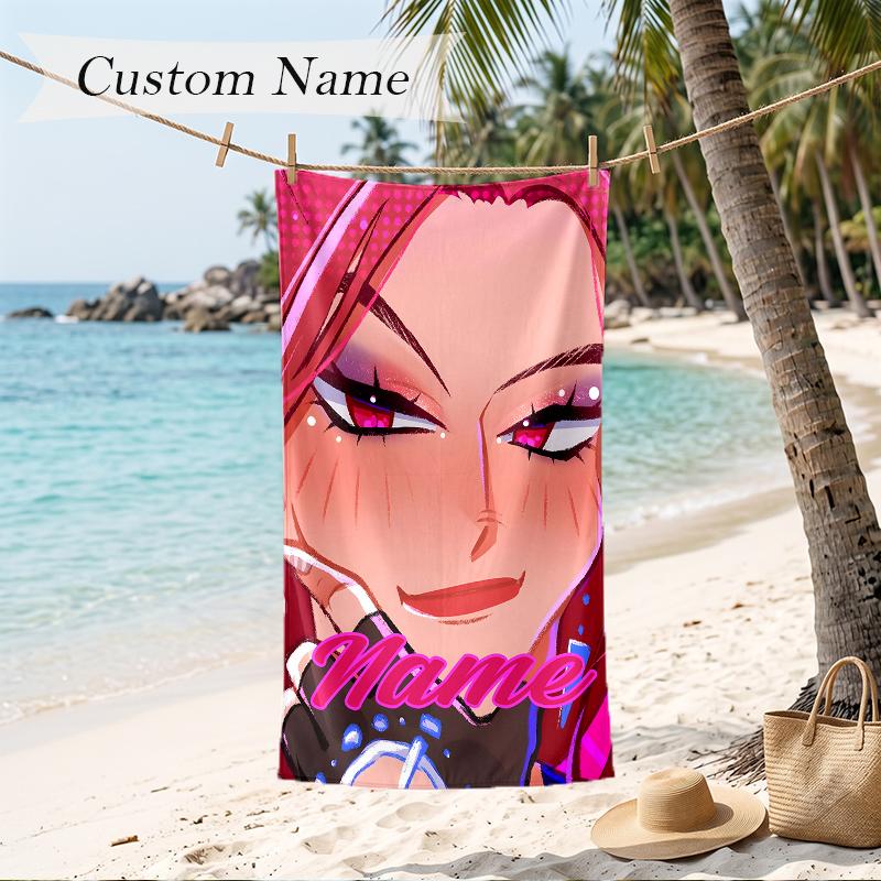 mira Custom Name Printed Beach Towel Personalized Soft Towel For Swimming Beach Travel