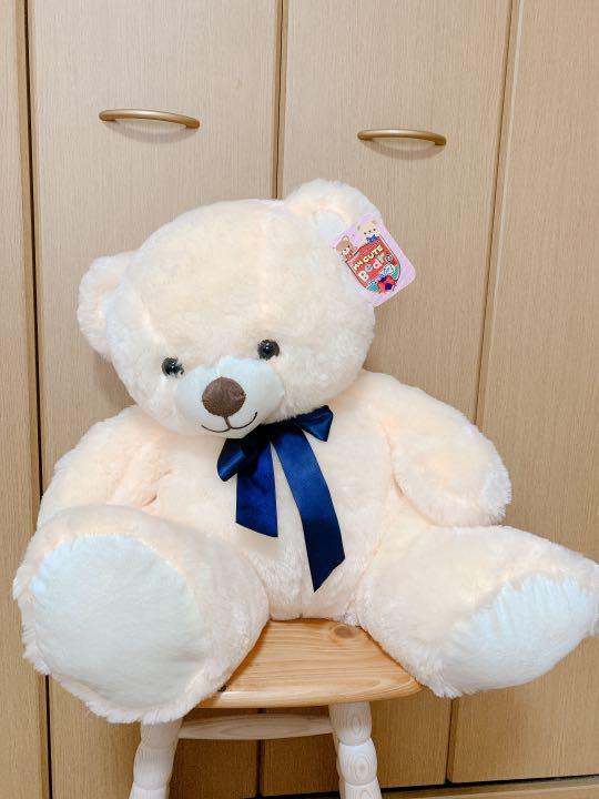 

[USED] Large teddy bear plush toy, cream