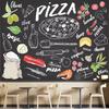 Handdrawn Pizza Menu Wallpaper Pizza Photo Wall Mural Snack Pizza Shop Wall Paper