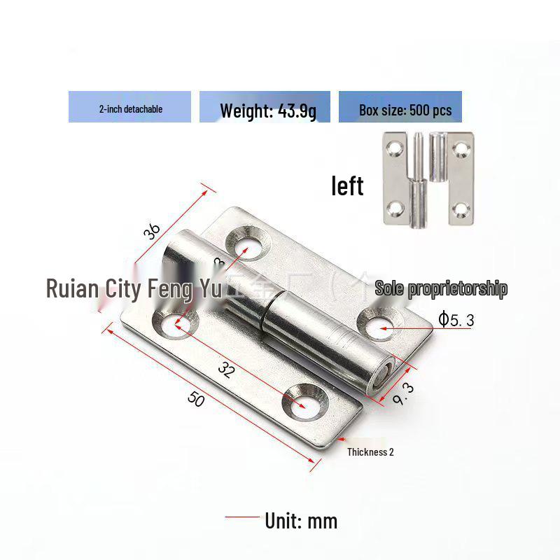 Stainless Steel Detachable Bathroom Door and Window Hinge, Removable Load-Bearing Thickened Hinge