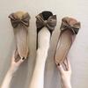 Autumn Flat Bottom Square Head Single Shoes Women's Shallow Mouth Big Bow Sweet Versatile Soft Sole Shoes Work Shoes Black