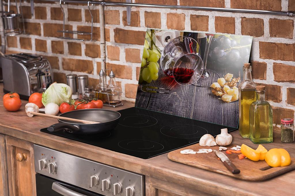 SZKLANA PŁYTA OCHRONNA NA KUCHENKĘ 70x52 WINO