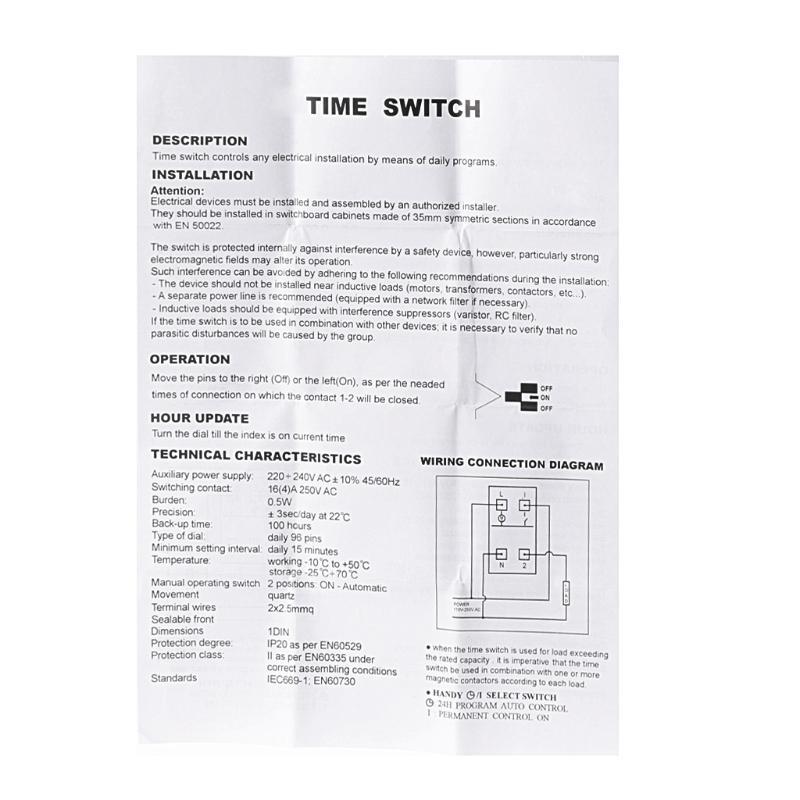 Programmable Digital Timer Switch Timing Control Switch 220V 16A Plastic Material Timing Control Mechanical Timer Switch