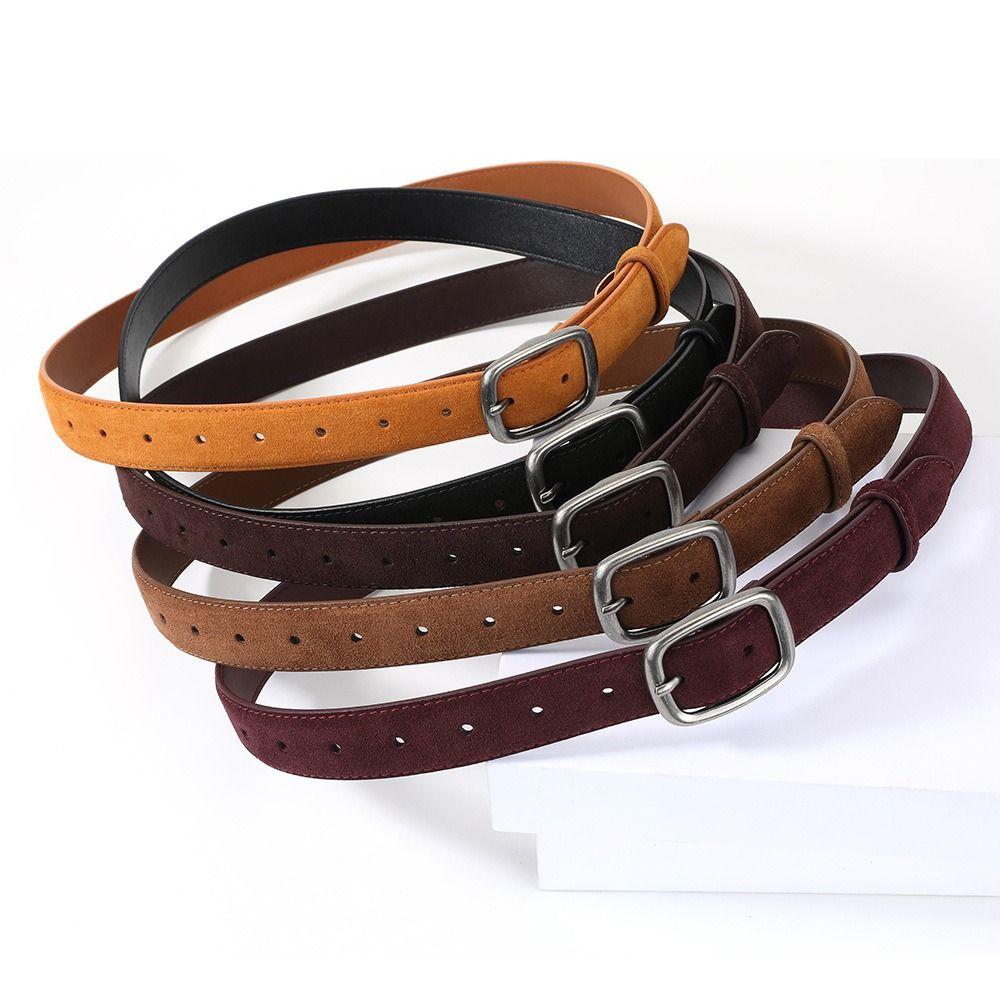 Fashion Jeans Decor Suede Belt Width Silver Square Buckle Pu Waistbands Fashion Korean Style Trouser Decoration Dress Decoration