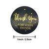 Black Label Stickers Foil Thank You Stickers 1'' 500pcs Taste Business Order Home Hand Made Labels Wedding Envelope Seals