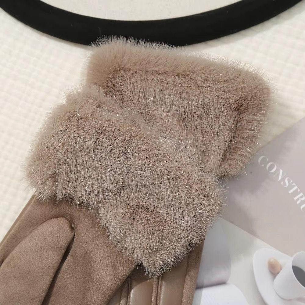 Gants Thermiques Doublés à Écran Tactile pour Femmes Couleur Unie Gants Thermiques d'Hiver pour Femmes Saison Hiver