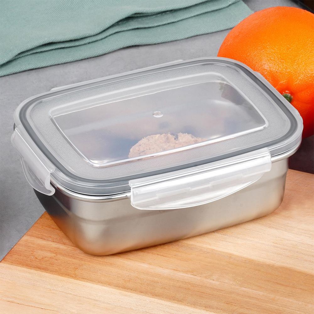 Pojemnik Na Żywność Obiad Kuchenny Stalowy Z Uszczelką Lunchbox 1,25L