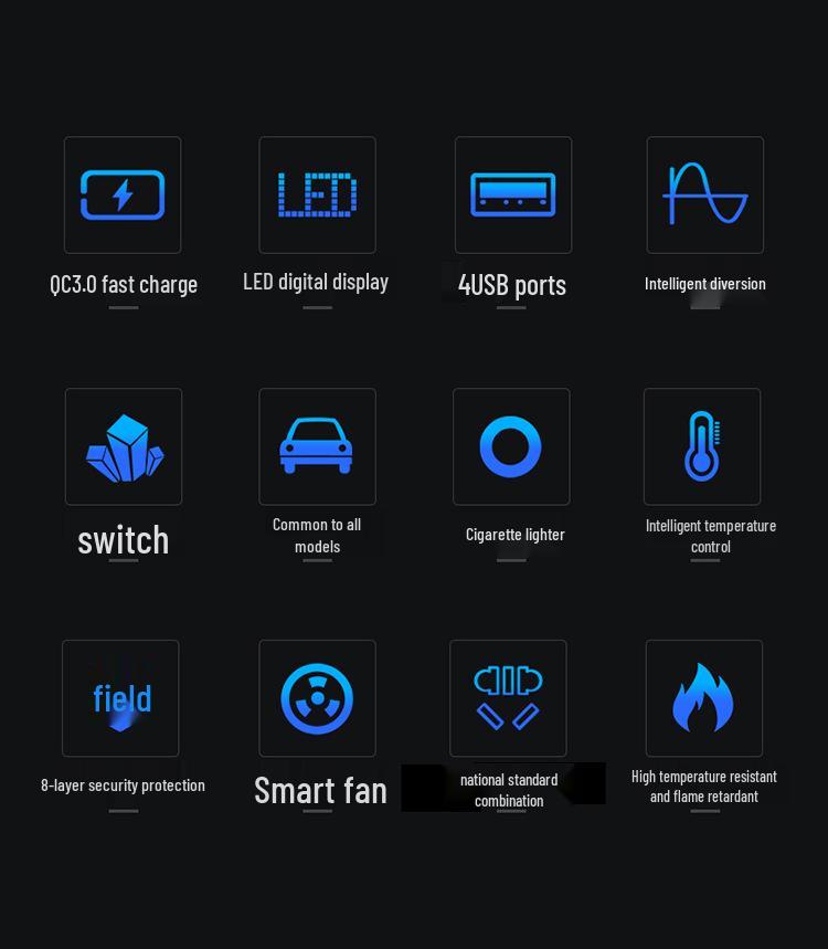 High-Power 24V/12V to 220V Universal Car Inverter Charger