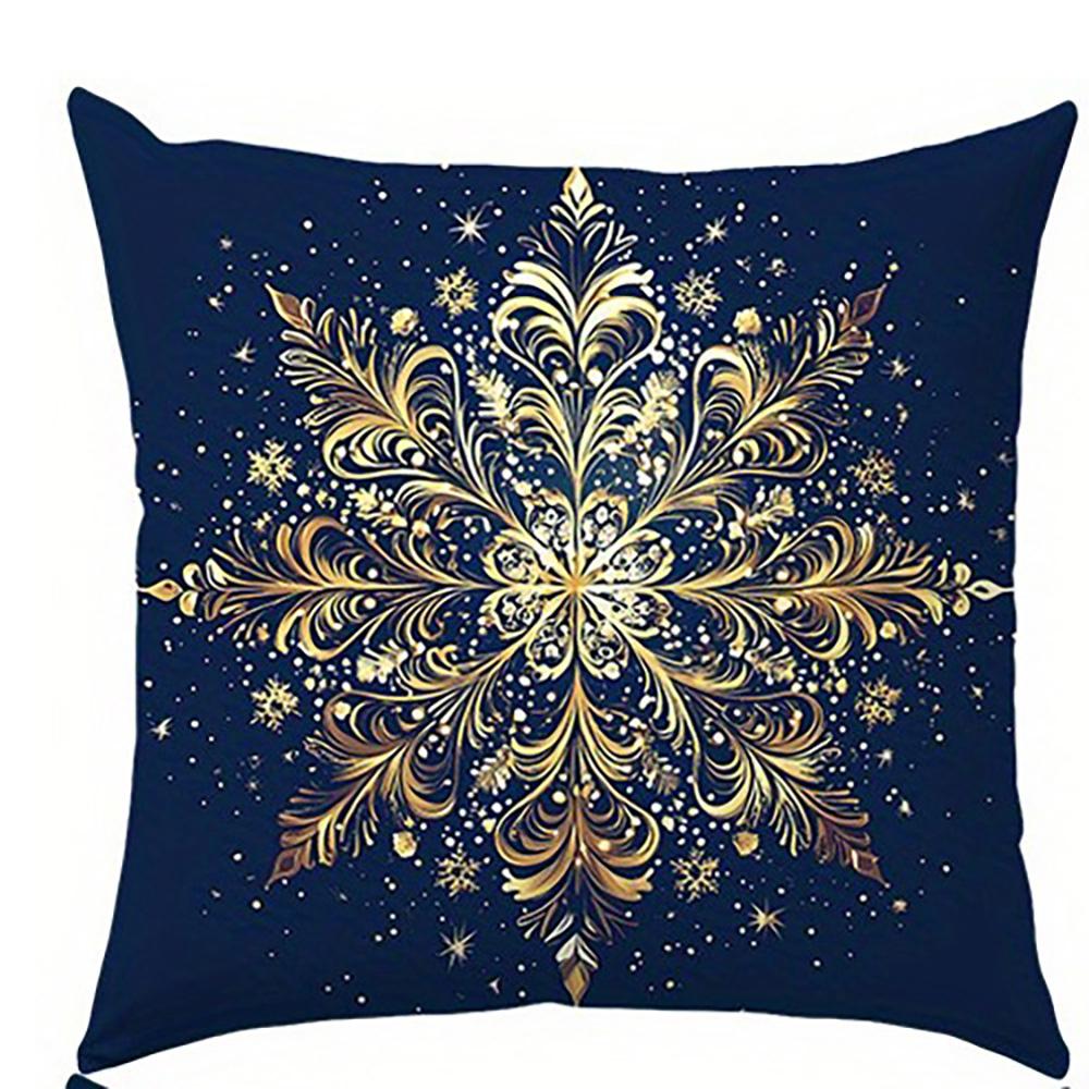 Christmas Themed Pillowcases: Snowflake, Deer, Bell & Christmas Tree Designs Sofa Room Cushion Cover Home Decoration Gift