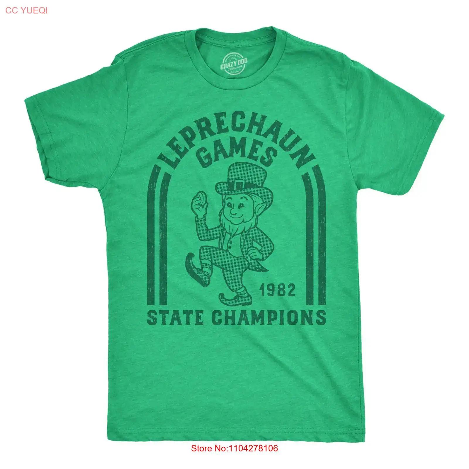 

Mens Funny T Shirt Leprechaun Games State Champs Sarcastic St Patricks Day vintage Washed Versatile designer clothes Stylish 5XL різнокольоровий