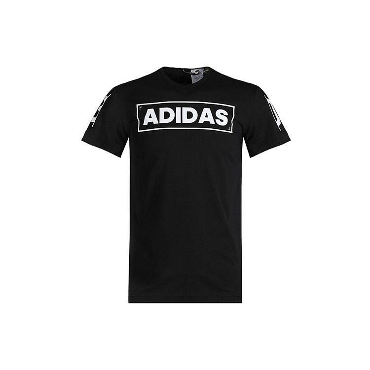 adidas T Shirts Men's Black Crew Neck Moderate Straight Fit CV4536