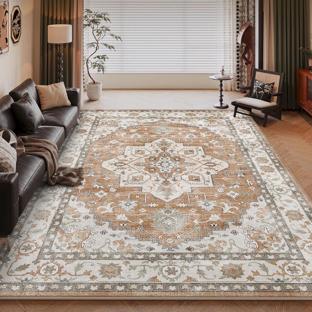 Ethnic Style Living Room Decoration Large Carpet Vintage Bohemian Style Rug Sofa Bedroom Bedside Non Slip Foot Pad